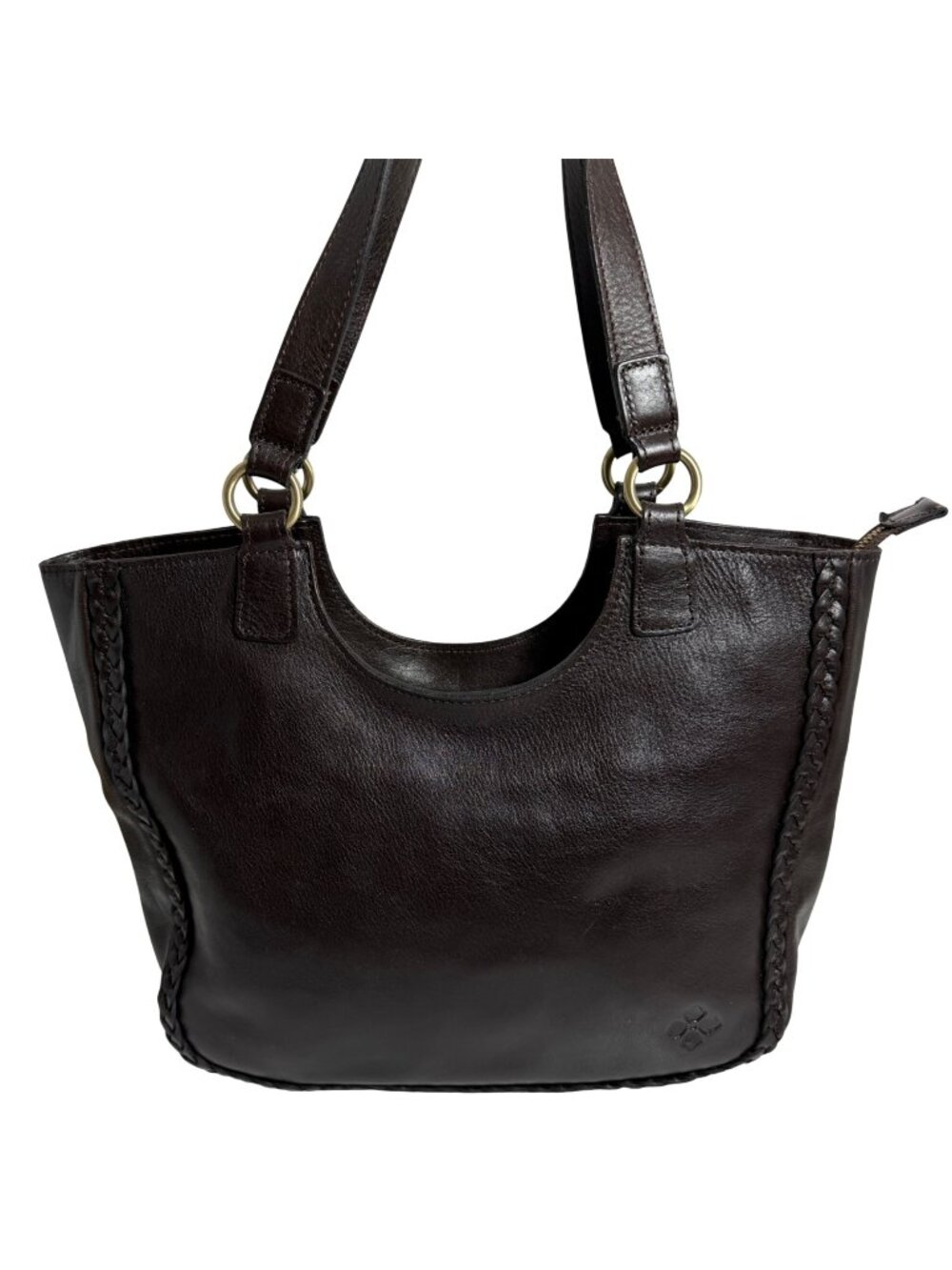 Patricia Nash Willa Extra-Large Chocolate Brown Leather Structured Tote EUC